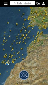Tráfico aéreo en el corredor Península-Canarias, marzo 2016